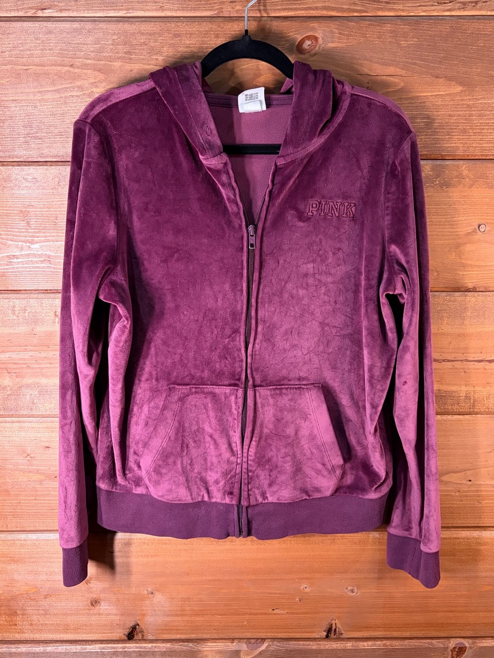 Victoria's Secret PINK Velour Zip Hoodie in Plum Size Small 💕🩷